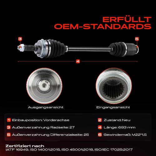 1x Antriebswelle Vorderachse für Subaru Forester Impreza GD Outback Legacy 3 Bild 1x Antriebswelle Vorderachse für Subaru Forester Impreza GD Outback Legacy 3