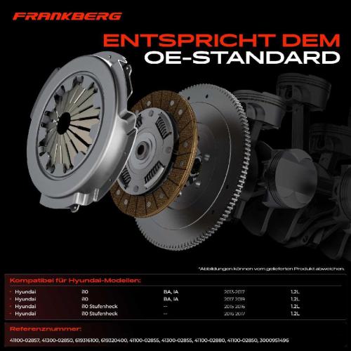 Frankberg 1x Kupplungssatz für Hyundai i10 BA IA i10 Stufenheck 1.2L 2013-2017 Bild Frankberg 1x Kupplungssatz für Hyundai i10 BA IA i10 Stufenheck 1.2L 2013-2017