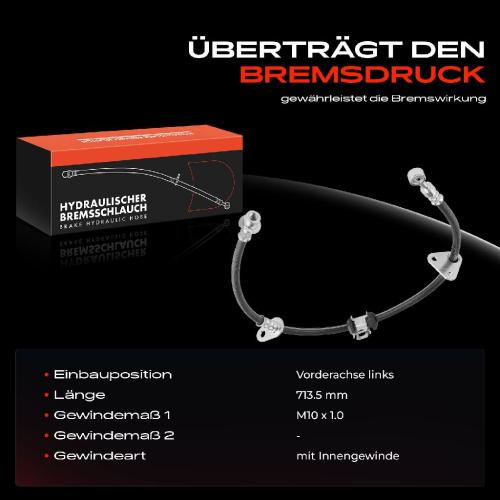 Frankberg 1x Bremsschlauch Bremsschläuche Vorderachse Links für Honda Accord IV CB V Rover 600 RH Bild Frankberg 1x Bremsschlauch Bremsschläuche Vorderachse Links für Honda Accord IV CB V Rover 600 RH