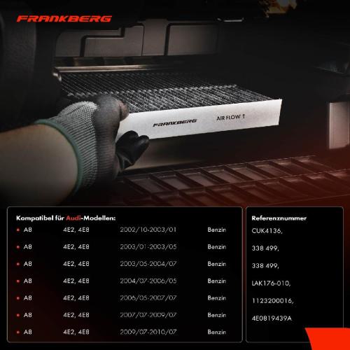 1x Innenraumfilter Aktivkohle für Audi A8 4E2 4E8 3.0L Benzin Bild 1x Innenraumfilter Aktivkohle für Audi A8 4E2 4E8 3.0L Benzin