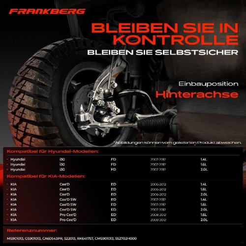 1x Querlenker Hinterachse für Hyundai i30 Kombi KIA Cee'D Schrägheck SW Pro 1.4L 1.6L 2.0L 2006-2012 Bild 1x Querlenker Hinterachse für Hyundai i30 Kombi KIA Cee'D Schrägheck SW Pro 1.4L 1.6L 2.0L 2006-2012