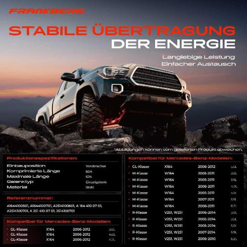 1x Kardanwelle Gelenkwelle Vorderachse für Mercedes-Benz GL-Klasse X164 M-Klasse W164 R-Klasse V251 W251 Bild 1x Kardanwelle Gelenkwelle Vorderachse für Mercedes-Benz GL-Klasse X164 M-Klasse W164 R-Klasse V251 W251