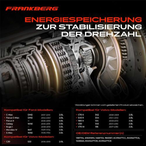 1x Schwungrad Zweimassenschwungrad für Ford C-Max S-Max Focus Mondeo Galaxy Kuga Volvo C30 V70 Bild 1x Schwungrad Zweimassenschwungrad für Ford C-Max S-Max Focus Mondeo Galaxy Kuga Volvo C30 V70