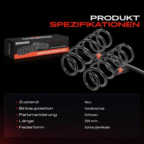 2x Fahrwerksfeder Vorderachse für Mitsubishi Colt VI Z3_A Z2_A Smart Forfour 454 2004-2012 Bild 2x Fahrwerksfeder Vorderachse für Mitsubishi Colt VI Z3_A Z2_A Smart Forfour 454 2004-2012