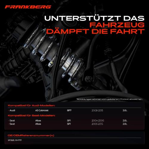 Frankberg 2x Fahrwerksfeder Vorderachse für Audi A3 Cabriolet 8P7 Seat Altea 5P1 2.0L 2004-2015 Bild Frankberg 2x Fahrwerksfeder Vorderachse für Audi A3 Cabriolet 8P7 Seat Altea 5P1 2.0L 2004-2015