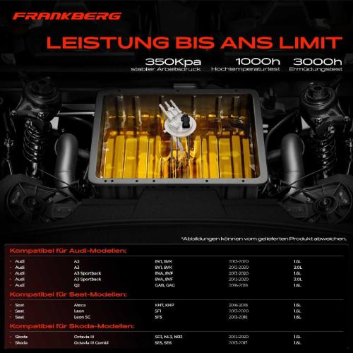 Frankberg 1x Kraftstoffpumpe für Audi A3 Sportback Q2 Seat Ateca Leon SC Skoda Octavia III Combi 1.6L 2.0L 2012-2020 Bild Frankberg 1x Kraftstoffpumpe für Audi A3 Sportback Q2 Seat Ateca Leon SC Skoda Octavia III Combi 1.6L 2.0L 2012-2020