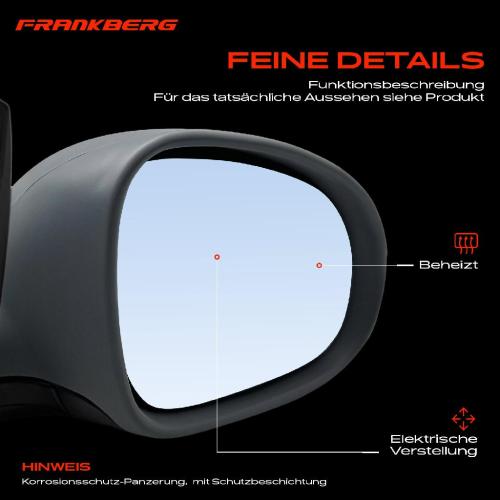 Frankberg 1x Außenspiegel Rechts für VW Passat Variant 3B3 3B6 2003-2005 Bild Frankberg 1x Außenspiegel Rechts für VW Passat Variant 3B3 3B6 2003-2005