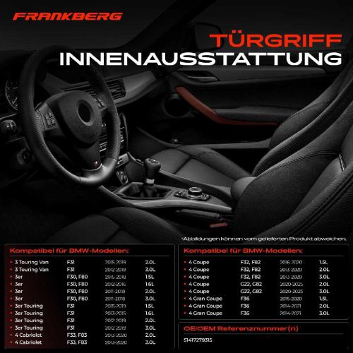 1x Türgriff Innenausstattung Vorne Links für BMW F34 F31 F30 F80 F33 F83 F36 Bild 1x Türgriff Innenausstattung Vorne Links für BMW F34 F31 F30 F80 F33 F83 F36