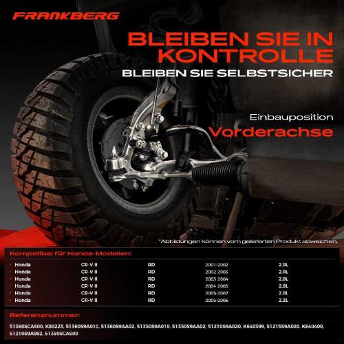 1x Querlenker Satz Vorderachse für Honda CR-V II RD 2.0L 2.2L 2001-2007 Bild 1x Querlenker Satz Vorderachse für Honda CR-V II RD 2.0L 2.2L 2001-2007