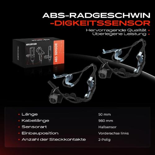 2x ABS Sensor Vorne Links für Mazda 6 Hatchback Kombi Stufenheck 1.8L 2.0L 2.2L 2.5L 2007-2013 Bild 2x ABS Sensor Vorne Links für Mazda 6 Hatchback Kombi Stufenheck 1.8L 2.0L 2.2L 2.5L 2007-2013