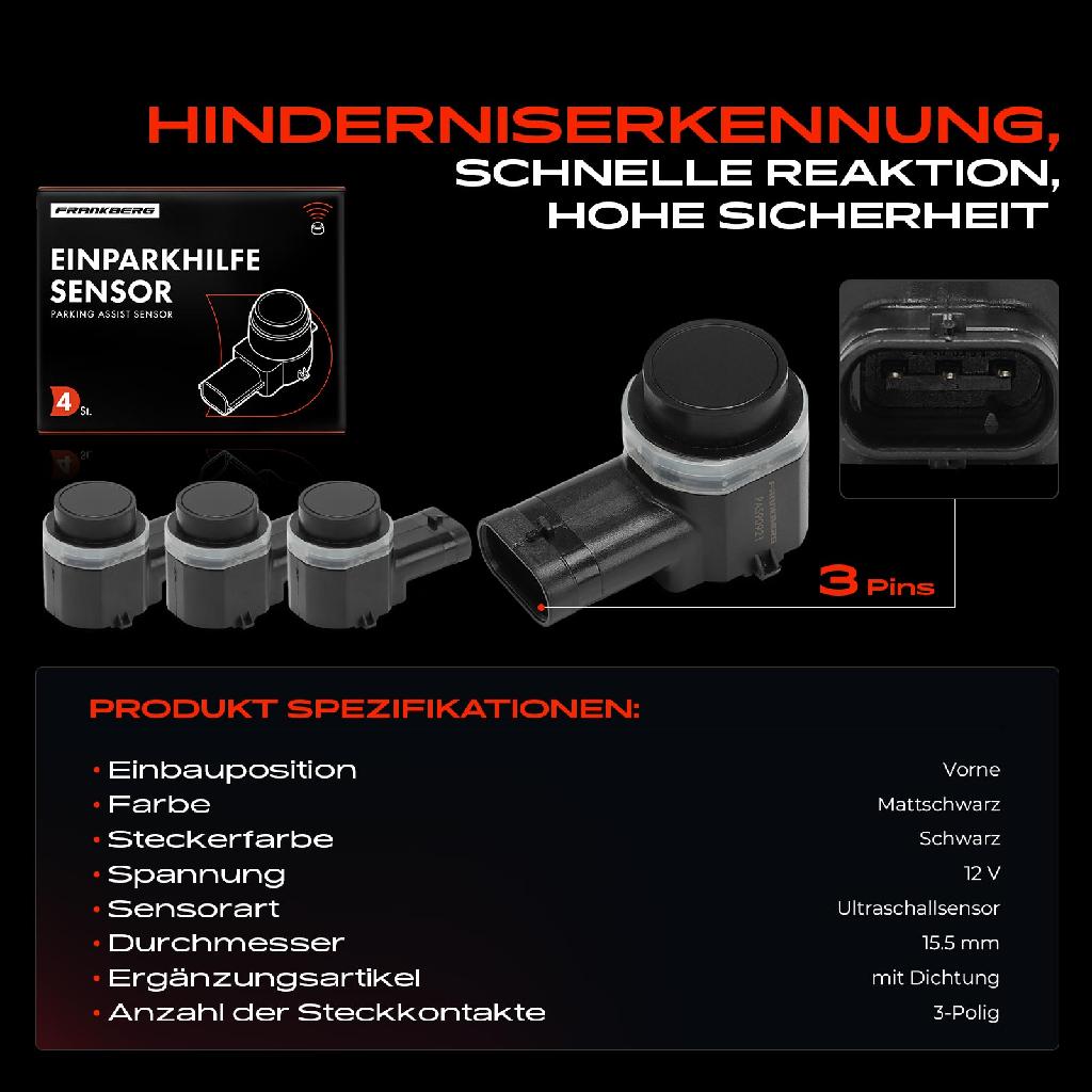 4x Parksensor PDC Sensor Vorne für FORD USA Edge Mondeo Jaguar XF XJ XK