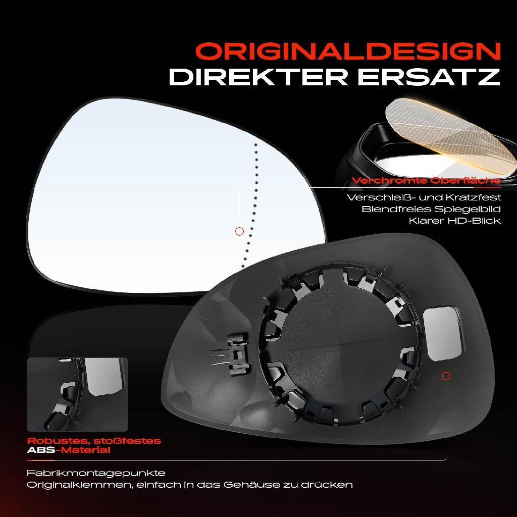 1x Spiegelglas Außenspiegel links für Ford Fiesta VI CCN CB1 B-Max JK