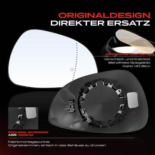 Frankberg 1x Spiegelglas Außenspiegel links für Ford Fiesta VI CCN CB1 B-Max JK Bild Frankberg 1x Spiegelglas Außenspiegel links für Ford Fiesta VI CCN CB1 B-Max JK