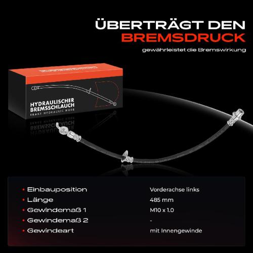 1x Bremsschlauch Bremsschläuche Vorderachse Links für Toyota Paseo Cabriolet EL54 Starlet P8 9 1995-1999 Bild 1x Bremsschlauch Bremsschläuche Vorderachse Links für Toyota Paseo Cabriolet EL54 Starlet P8 9 1995-1999