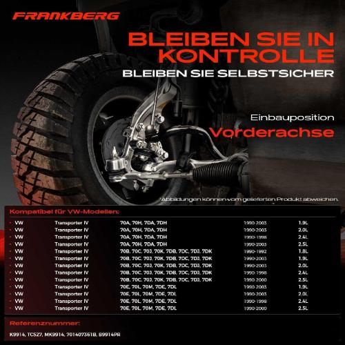 2x Traggelenk Vorderachse für VW Transporter IV Bus Kasten Pritsche/Fahrgestell 2.4L 2.5L 1990-2003 Bild 2x Traggelenk Vorderachse für VW Transporter IV Bus Kasten Pritsche/Fahrgestell 2.4L 2.5L 1990-2003