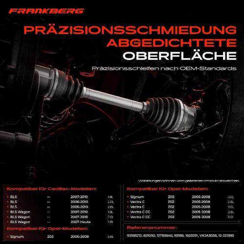 1x Antriebswelle Gelenksatz Vorderachse für Opel Vectra C Z02 Signum Saab 9-3 Bild 1x Antriebswelle Gelenksatz Vorderachse für Opel Vectra C Z02 Signum Saab 9-3