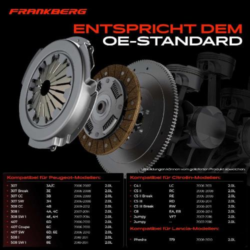 Frankberg 1x Kupplungssatz für Citroën C4 Coupe Grand Picasso I MPV C5 II Break III C8 Jumpy Kasten Fiat Scudo Peugeot Bild Frankberg 1x Kupplungssatz für Citroën C4 Coupe Grand Picasso I MPV C5 II Break III C8 Jumpy Kasten Fiat Scudo Peugeot