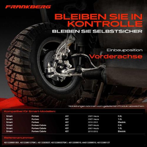 1x Querlenker Satz Vorderachse für Smart Fortwo Cabrio 451 Fortwo Coupe 0.8L 1.0L Bj ab 2007 Bild 1x Querlenker Satz Vorderachse für Smart Fortwo Cabrio 451 Fortwo Coupe 0.8L 1.0L Bj ab 2007