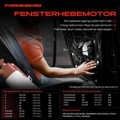 1x Fensterhebermotor für Mazda 2 3 6 Kombi Stufenheck CX-5 Bild 1x Fensterhebermotor für Mazda 2 3 6 Kombi Stufenheck CX-5