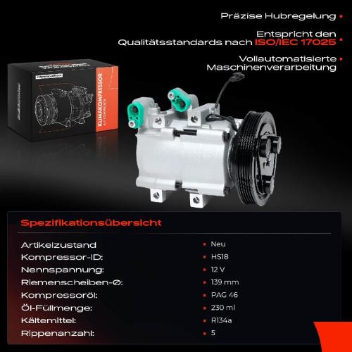 1x Klimakompressor für Hyundai Terracan HP 2.9 CRDi 2001-2006 Bild 1x Klimakompressor für Hyundai Terracan HP 2.9 CRDi 2001-2006