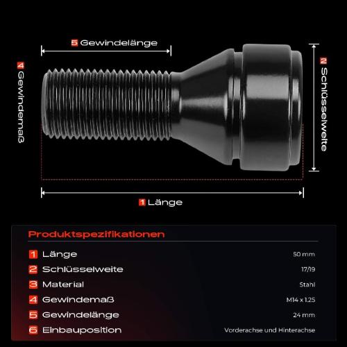 5x Radschraube für BMW 5er Touring 6 Gran Coupe 6er 7er X2 X3 X4 X5 Bild 5x Radschraube für BMW 5er Touring 6 Gran Coupe 6er 7er X2 X3 X4 X5