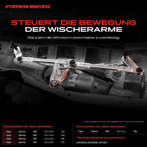 1x Wischergestänge Vorne für Opel Meriva A 2003-2010 Bild 1x Wischergestänge Vorne für Opel Meriva A 2003-2010
