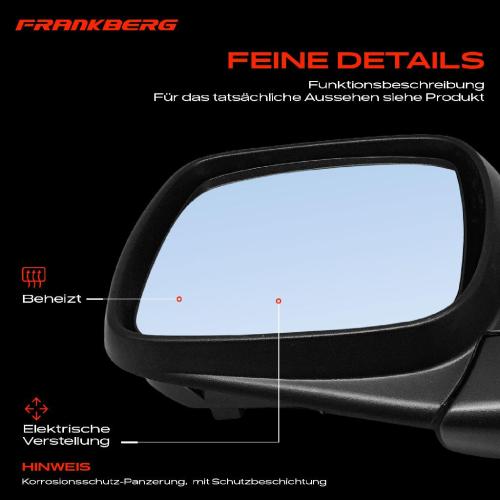 Frankberg 1x Außenspiegel Links für Renault Kangoo KW0/1 FW0/1 1.5L 1.6L 2008-2012 Bild Frankberg 1x Außenspiegel Links für Renault Kangoo KW0/1 FW0/1 1.5L 1.6L 2008-2012