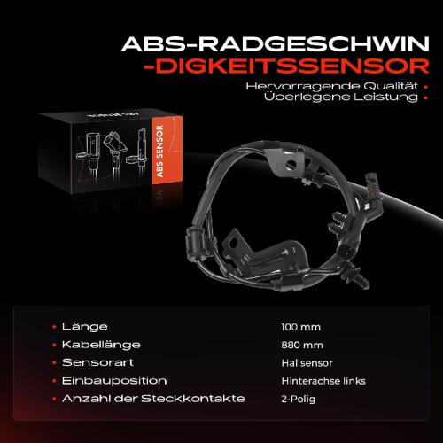 Frankberg 1x ABS Sensor Hinterachse links für Dodge Journey Fiat Freemont 2.4L 3.5L 3.6L 2.0L Bj ab 2008 Bild Frankberg 1x ABS Sensor Hinterachse links für Dodge Journey Fiat Freemont 2.4L 3.5L 3.6L 2.0L Bj ab 2008