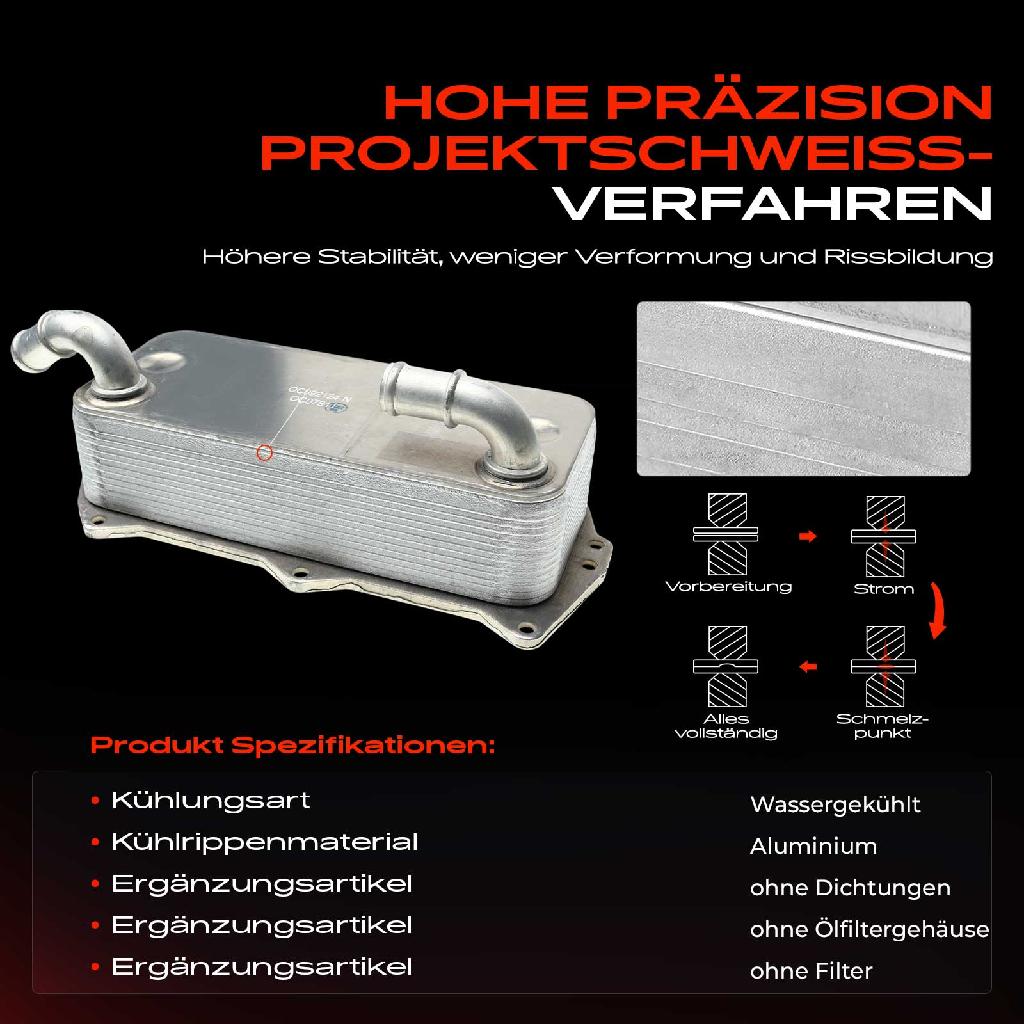 1x Ölkühler Motoröl für Audi A6 4G2 A7 4GC 4GA 4GF A8 4H2 Continental Flying Spur