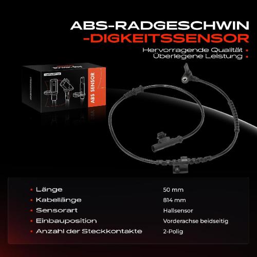 Frankberg 1x ABS Sensor Vorderachse beidseitig für Opel Meriva B MPV Van 1.2L 1.4L 1.6L 1.7L 2010-2017 Bild Frankberg 1x ABS Sensor Vorderachse beidseitig für Opel Meriva B MPV Van 1.2L 1.4L 1.6L 1.7L 2010-2017