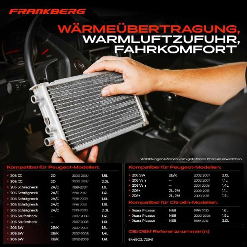 1x Wärmetauscher Innenraumheizung für Citroën Xsara N68 Peugeot 206 2D 2A/C 2E/K 2L Bild 1x Wärmetauscher Innenraumheizung für Citroën Xsara N68 Peugeot 206 2D 2A/C 2E/K 2L