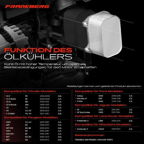 1x Ölkühler Motoröl für Ford Galaxy Jaguar XF Land Rover Freelander 2.2L 2006-2020 Bild 1x Ölkühler Motoröl für Ford Galaxy Jaguar XF Land Rover Freelander 2.2L 2006-2020