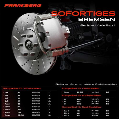2x Bremsscheiben Vorderachse für VW Polo Classic Golf I Passat Variant Derby Jetta 1972-2002 Bild 2x Bremsscheiben Vorderachse für VW Polo Classic Golf I Passat Variant Derby Jetta 1972-2002