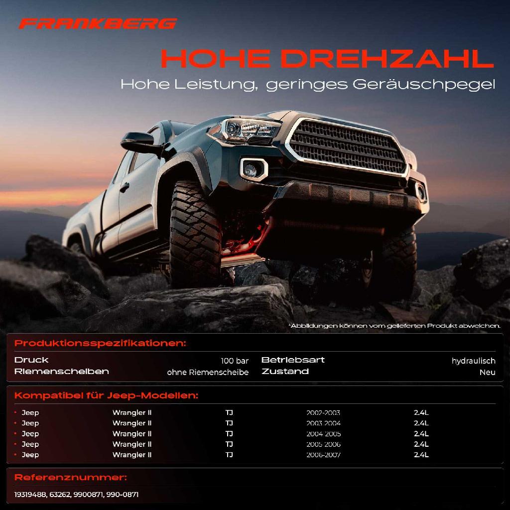 1x Servopumpe hydraulisch für Jeep Wrangler II TJ 2002-2007 2.4L