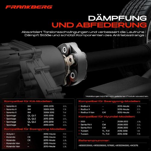 1x Gelenkscheibe Hardyscheibe Kardanwelle Vorne und Hinten für Hyundai Santa Fé II Tucson iX35 EL KIA Sorento II Bild 1x Gelenkscheibe Hardyscheibe Kardanwelle Vorne und Hinten für Hyundai Santa Fé II Tucson iX35 EL KIA Sorento II