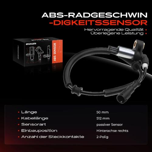 1x ABS Sensor Hinterachse rechts für Renault Megane I Coach Klasseic 1.4L 1.6L 1.9L 2.0L 1996-2002 Bild 1x ABS Sensor Hinterachse rechts für Renault Megane I Coach Klasseic 1.4L 1.6L 1.9L 2.0L 1996-2002
