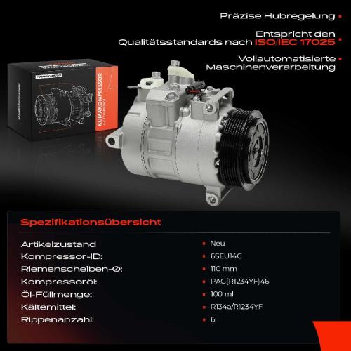 Frankberg 1x Klimakompressor für Mercedes-Benz C-Klasse W203 W204 C204 S204 E-Klasse W210 W211 W212 Bild Frankberg 1x Klimakompressor für Mercedes-Benz C-Klasse W203 W204 C204 S204 E-Klasse W210 W211 W212