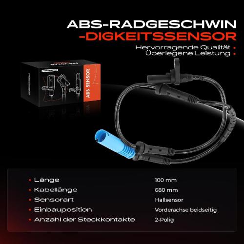 Frankberg 1x ABS Sensor Vorderachse beidseitig für BMW 5er E60 5er Touring E61 3.0L 2.5L 2004-2010 Bild Frankberg 1x ABS Sensor Vorderachse beidseitig für BMW 5er E60 5er Touring E61 3.0L 2.5L 2004-2010