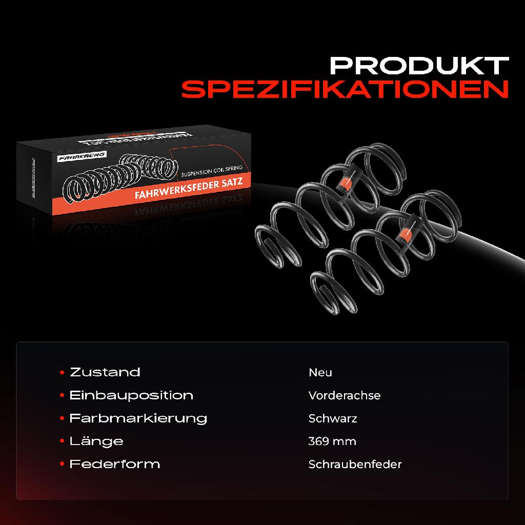 2x Fahrwerksfeder Vorderachse für Peugeot 407 6D 407 SW 6E 2.0L 2.2L 2004-2010