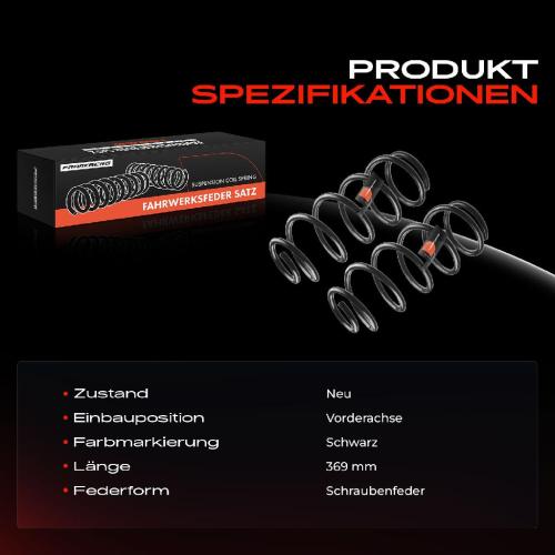Frankberg 2x Fahrwerksfeder Vorderachse für Peugeot 407 6D 407 SW 6E 2.0L 2.2L 2004-2010 Bild Frankberg 2x Fahrwerksfeder Vorderachse für Peugeot 407 6D 407 SW 6E 2.0L 2.2L 2004-2010