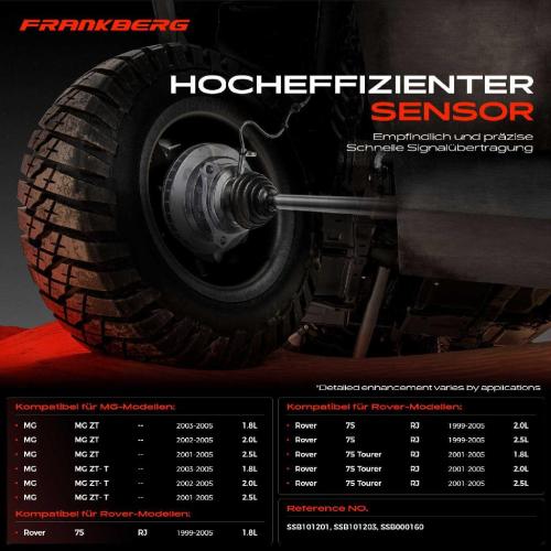 1x ABS Sensor Hinterachse beidseitig für MG ZT ZT- T Rover 75 Tourer 1.8L 2.0L 2.5L 1999-2005 Bild 1x ABS Sensor Hinterachse beidseitig für MG ZT ZT- T Rover 75 Tourer 1.8L 2.0L 2.5L 1999-2005