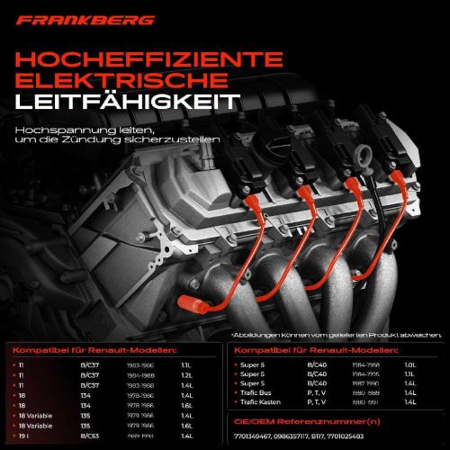 6x Zündleitungssatz Zündkabel für Renault 9 L42 11 B/C37 18 134 Clio Rapid Bild 6x Zündleitungssatz Zündkabel für Renault 9 L42 11 B/C37 18 134 Clio Rapid