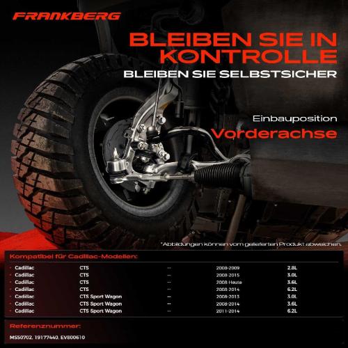 Frankberg 2x Spurstange Vorderachse für Cadillac CTS Coupe Sport Wagon 2.8L 3.0L 3.6L 6.2L Bj ab 2008 Bild Frankberg 2x Spurstange Vorderachse für Cadillac CTS Coupe Sport Wagon 2.8L 3.0L 3.6L 6.2L Bj ab 2008