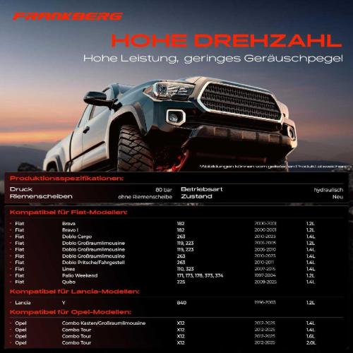Frankberg 1x Servopumpe hydraulisch für Fiat Brava Doblo Qubo Lancia Y Opel Combo Bild Frankberg 1x Servopumpe hydraulisch für Fiat Brava Doblo Qubo Lancia Y Opel Combo