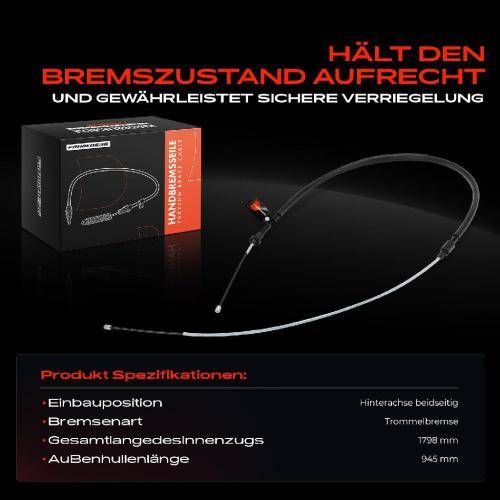 1x Seilzug Feststellbremse Hinterachse beidseitig für Peugeot 207 WA WC WK Citroën C3 III SX Bild 1x Seilzug Feststellbremse Hinterachse beidseitig für Peugeot 207 WA WC WK Citroën C3 III SX