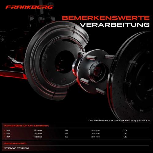Frankberg 2x Ankerblech Bremsscheibe Hinterachse Beidseitig für KIA Picanto TA 1.0L 1.2L 2011-2017 Bild Frankberg 2x Ankerblech Bremsscheibe Hinterachse Beidseitig für KIA Picanto TA 1.0L 1.2L 2011-2017