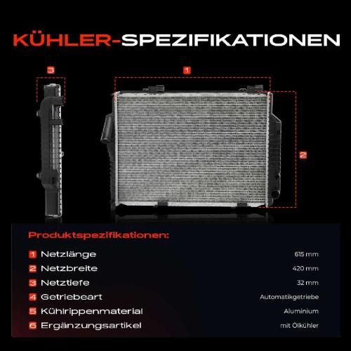 1x Kühler Wasserkühler Motorkühler für Mercedes-Benz W202 CLK C208 SLK R170 Chrysler Crossfire Bild 1x Kühler Wasserkühler Motorkühler für Mercedes-Benz W202 CLK C208 SLK R170 Chrysler Crossfire