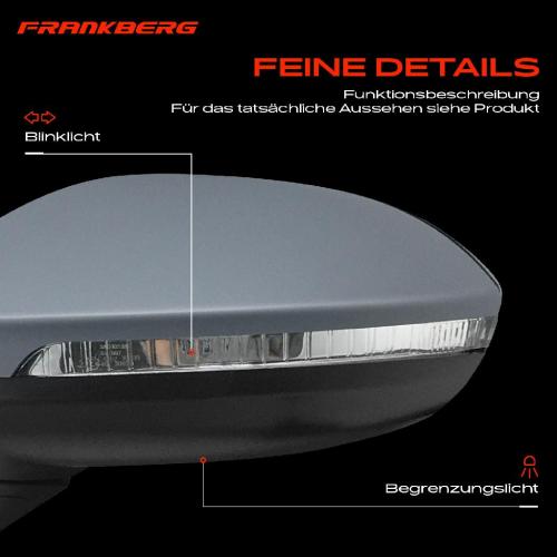 Frankberg 1x Außenspiegel Links für VW Golf VII 5G1 BE Variant BA5 BV5 2012-2021 Bild Frankberg 1x Außenspiegel Links für VW Golf VII 5G1 BE Variant BA5 BV5 2012-2021