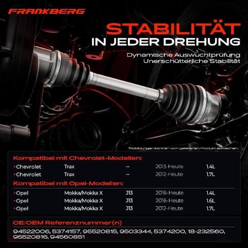 1x Antriebswelle Vorderachse Rechts für Opel Mokka/Mokka X J13 Chevrolet Trax Bild 1x Antriebswelle Vorderachse Rechts für Opel Mokka/Mokka X J13 Chevrolet Trax
