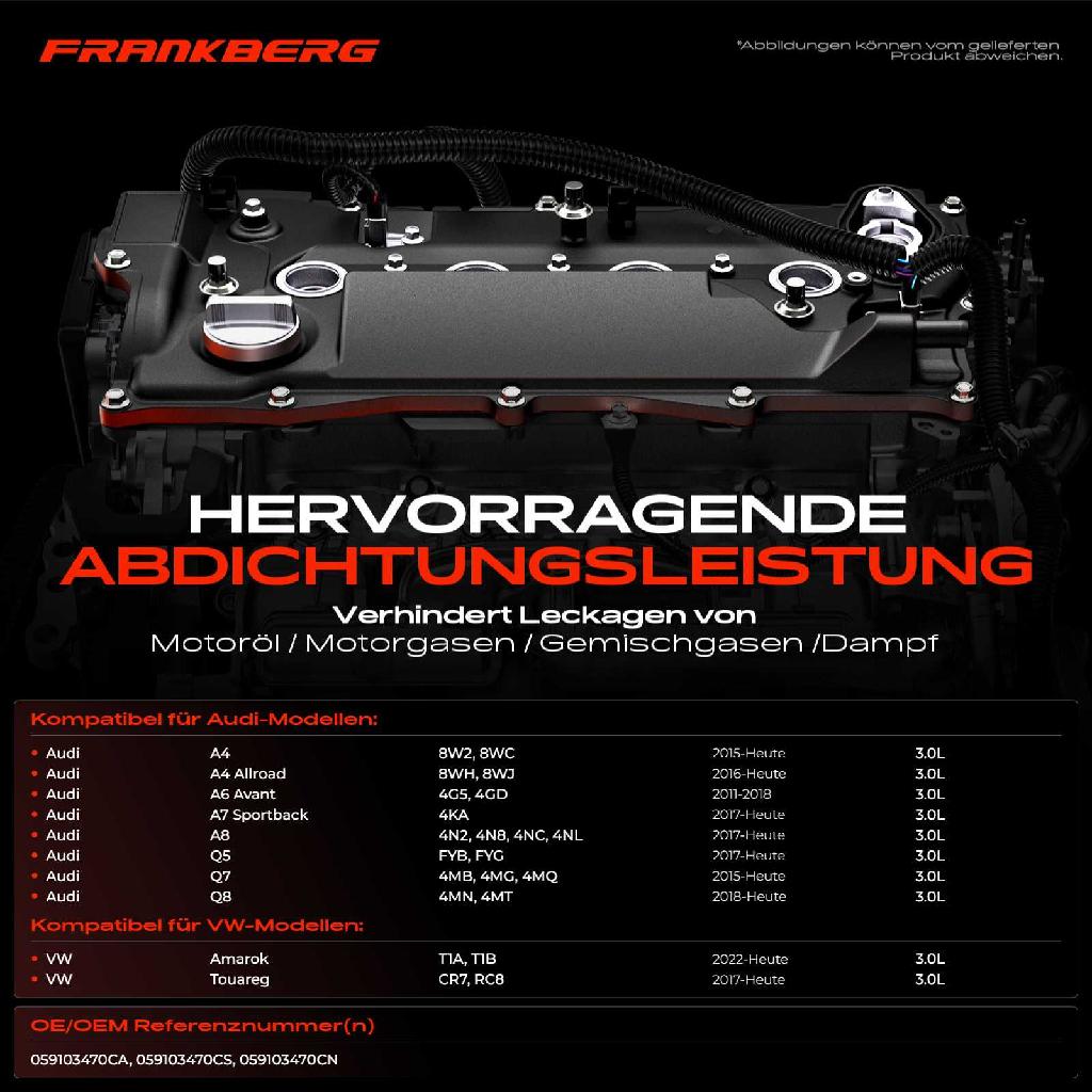 1x Ventildeckel Zylinderkopfhaube für VW Touareg CR7 Audi A6 4G A4 8W A8 4N Q5 FY